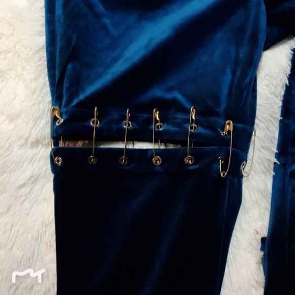 Angel Chen Women's Velvet Safety Pin Bell Jeans - Picture 6 of 8